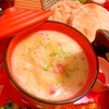 白菜と林檎とベーコンの豆乳スープ