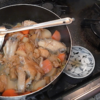 幸運な病のレシピ（ 229 ) 朝：煮しめ、チャーシュウ、鮭、卵焼き、みそ汁