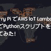 Raspberry Pi でAWS IoT Core Lambda関数を未使用でPythonスクリプトを実行してみた！