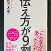 『伝え方が9割』、たしかに実践できれば人生が変わりそう