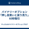 バイナリーオプション「押し目買いと戻り売り」60秒取引