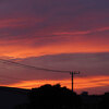 夕焼け。　地震。