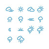 シンプルなラインで構成されたフリーのお天気アイコン