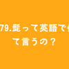 #79.髭って英語で何て言うの？