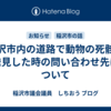 稲沢市内の道路で動物の死骸を発見した時の問い合わせ先について