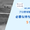 【安全】プロ野球観戦で必要な持ち物9個【チェックリスト付】