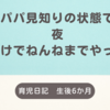 育児日記　生後6か月　パパ見知りの状態で　夜　パパだけでねんねまでやってみた