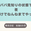 生後6か月　パパ見知りの状態で　夜　パパだけでねんねまでやってみた