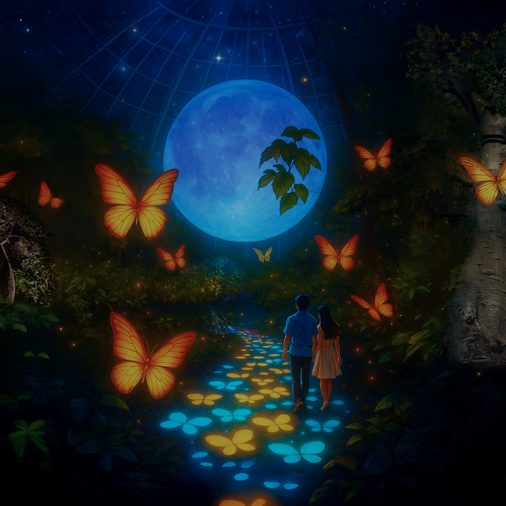 山口宇部に満月が灯る夜夜の植物館「TOKIWAナイトミュージアム」で心ほどける幻想体験