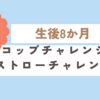 育児日記　生後8か月　コップチャレンジ、ストローチャレンジ