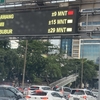 高速道路にある表示板の±の意味　インドネシアにて