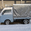 スーパーカブで雪道の試運転です