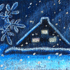 チョークアート「雪の郷のクリスマス」