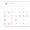 ８月 営業日・店休日のお知らせ