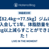 【82.4kg→77.5kg】ジムに入会して1年。体脂肪量を20kg以上減らすことができました！