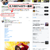 Twitter、2,100フォロワーに達しました！