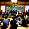 京都のIT企業で開催される、個性的なIT勉強会の様子を想像して描写してください