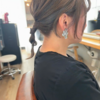 ダークベージュのアンブレラカラー × ミディアム簡単アレンジ