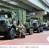 那覇市安謝の国道５８号線で米軍車両８台が立ち往生、２時間にわたり車線をふさいだ。