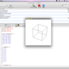 opengl mac ワイヤーの立方体をカメラから眺めるコード