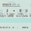 ひかり542号　新幹線指定券（グリーン）