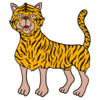 虎のコスプレをする猫 のかわいいイラスト
