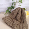 CA4LA カシラ・霜降りカラーのゆったりとした縄編みニット帽