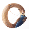 水彩画「Otter / Ocarinist」