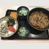 ミニ焼鯖明太高菜ごはんセット 550円に、無料クーポン券を使って、納豆を追加した。 (@ ゆで太郎 in 豊島区, 東京都) 