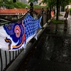 Carp streamer on a rainy day