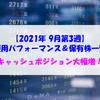 【株式】週間運用パフォーマンス＆保有株一覧（2021.9.17時点） キャッシュポジション大幅増！