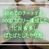 初めてのチートデイ。5000カロリー達成したけど反省多し。ばたばたしたやり方。