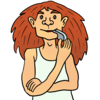 黒電話で電話をする女性 のイラスト ホビヲノエ かわいい無料イラスト素材集