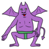 かわいい悪魔のお相撲さん のイラスト