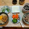 納豆玉子かけごはん。いわし水煮缶