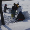 福ニャン日記　雪だるま