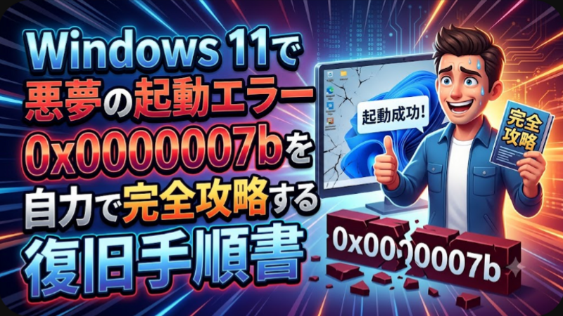 Windows 11で悪夢の起動エラー0x0000007bを自力で完全攻略する復旧手順書