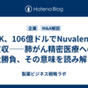 GSK、106億ドルでNuvalentを買収――肺がん精密医療への大勝負、その意味を読み解く