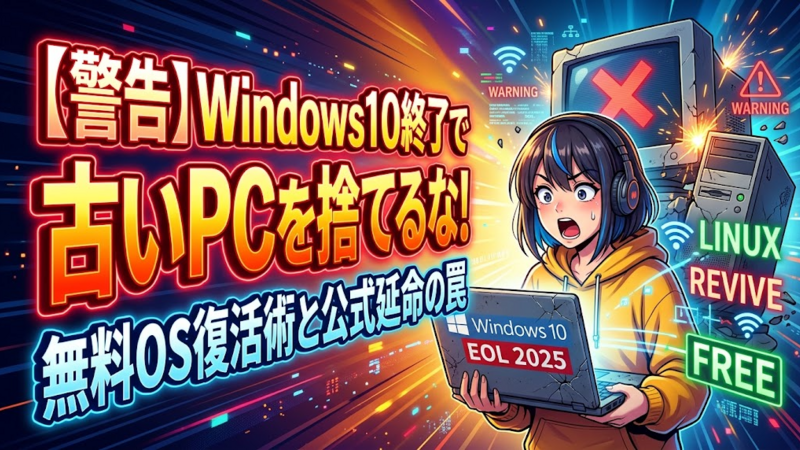 【警告】Windows10終了で古いPCを捨てるな！無料OS復活術と公式延命の罠