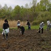 ４月２６日の活動報告～田起こし、腐葉土作り、筍掘り～