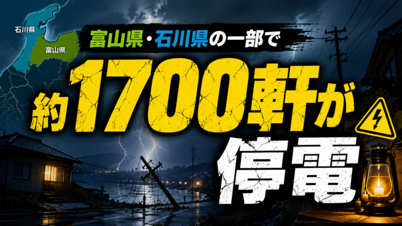 富山県・石川県の一部で約1700軒が停電