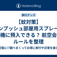 【蚊対策】ワンプッシュ部屋用スプレーは飛行機に預入できる？ 航空会社のルールを整理