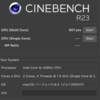 CINEBENCH R23のベンチマーク DELL(2016年)1406 MBA(2014年)807 都立高校生が持っているSurface go 3 1192