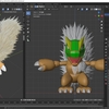 Blender2.8でモンスター型のキャラクターモデルを作成する その２（毛並みオブジェクトを活用する）