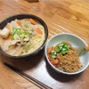 とん汁ラーメンと納豆豆腐で朝ごはんにしました。