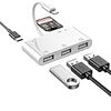 iPhone USB 変換 アダプタ usb カメラアダプタ 6in1 カードリーダー iphone/iPad iPhone/iPad/iPod OTG機能 最新iOS14 写真 ビデオ 双方向データ転送 読み usb iphone Micro/SDカードリーダー USBメモリ iPhone 12/iPhone 11/XS/XR/8/7/iPadなど対応