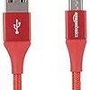 Amazonベーシック USB 2.0 A to マイクロBケーブル 0.9m レッド 二重高耐久ナイロン製