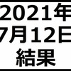 2021年7月12日結果　日経平均株価大幅反発