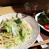 春らしいパスタをいただく