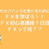 【セルフバックを受けるためにも】ＦＸを学ぼう！！【ＦＸ講座１日目】ＦＸって何？？